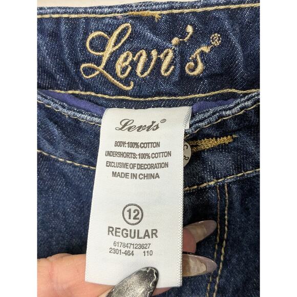 Retro Levis Jean Denim Skort Big Girls Size 12 - Picture 4 of 8